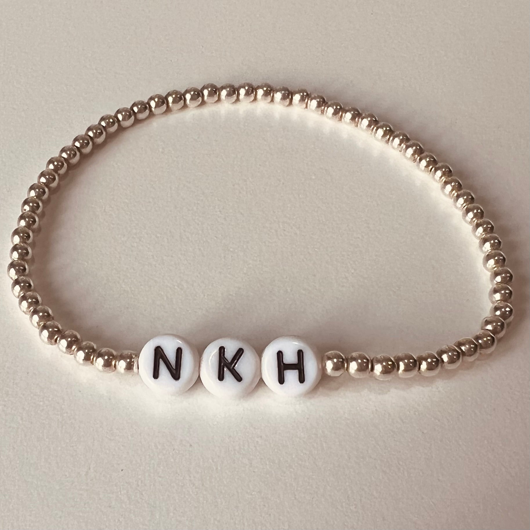 Personalised Sterling Silver Bracelet – Leigh Beads