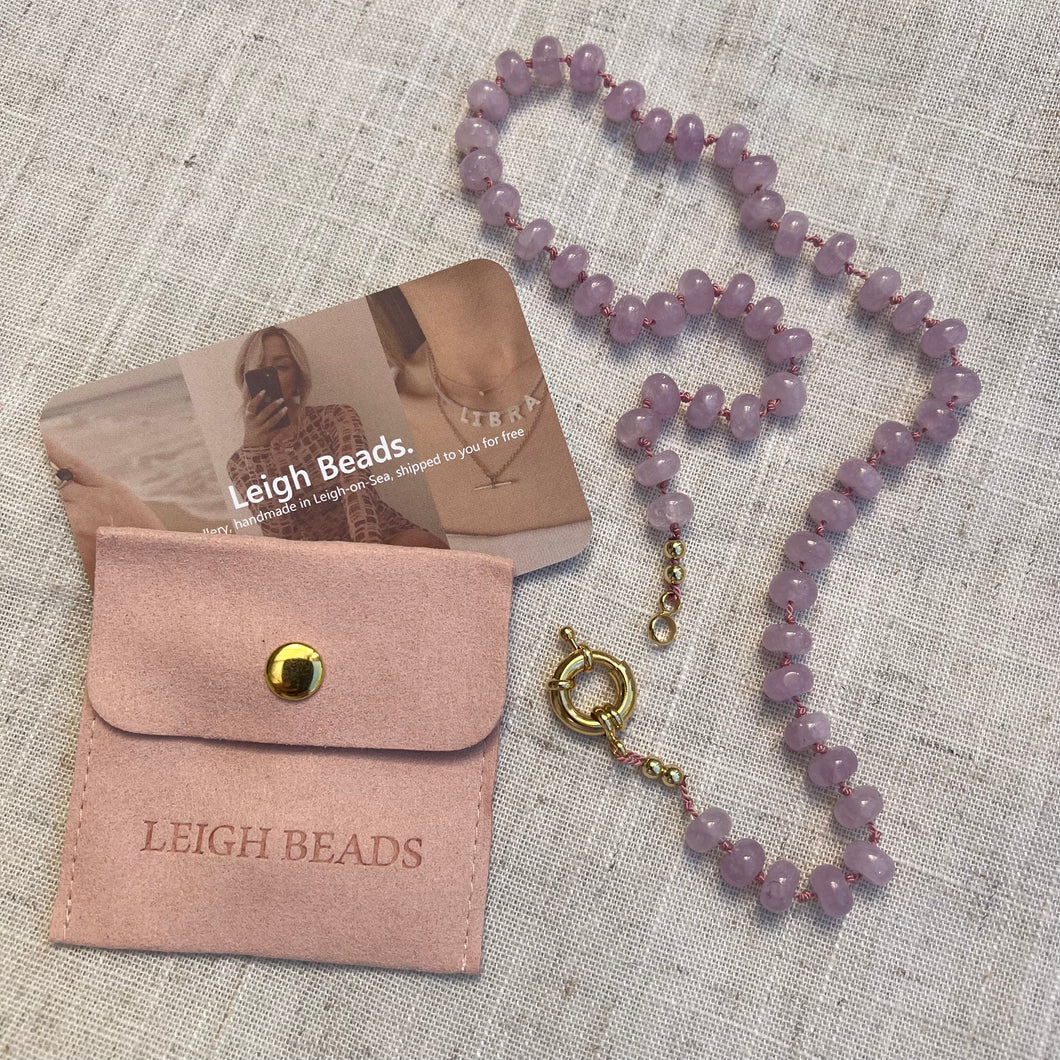 Lilac Hand Tied Necklace